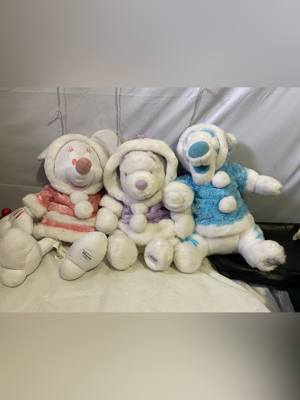 Plush Bear in White and Lavender Hooded Outfit - Kids Toys